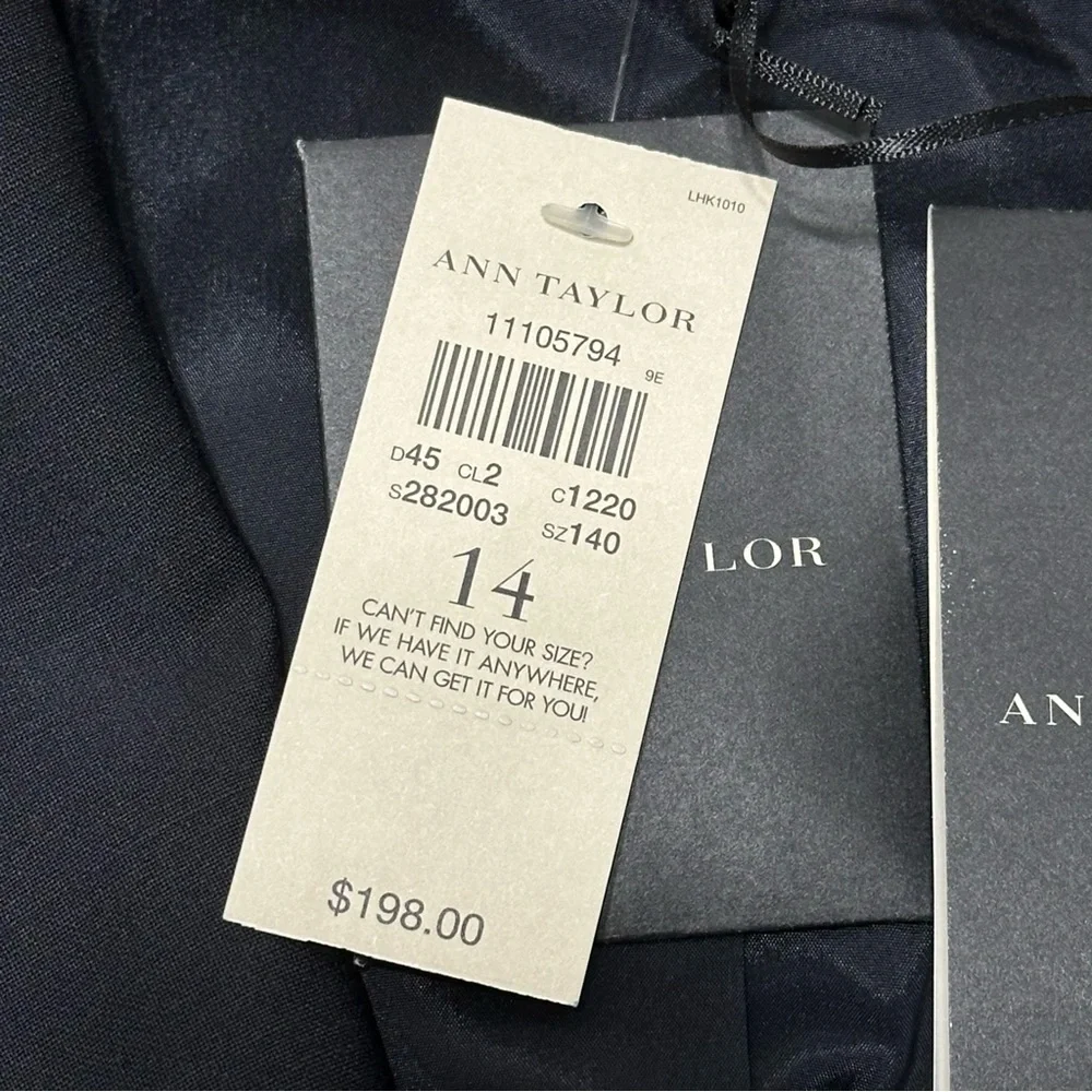 Ann Taylor NWT The One-Button Sophia Blazer in Midnight Blue Tropical Wool - Picture 10 of 12